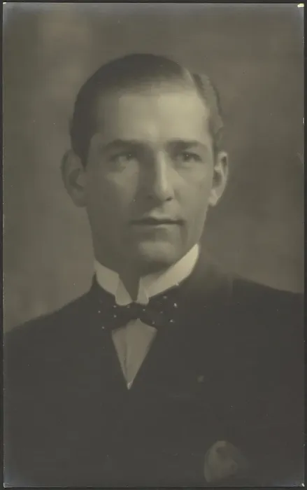 Framed Print : Portrait of a Man with Polka Dot Bowtie, 1907-1943. Creator: Louis Fleckenstein Framed Print : Portrait of a Man with Polka Dot Bowtie, 1907-1943. Creator: Louis Fleckenstein