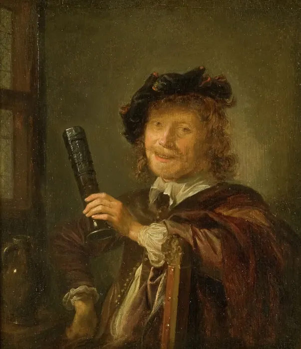 Framed Print : Portrait of a Man, possibly a Self-portrait, late 1640s. Creator: Gerrit Dou Framed Print : Portrait of a Man, possibly a Self-portrait, late 1640s. Creator: Gerrit Dou