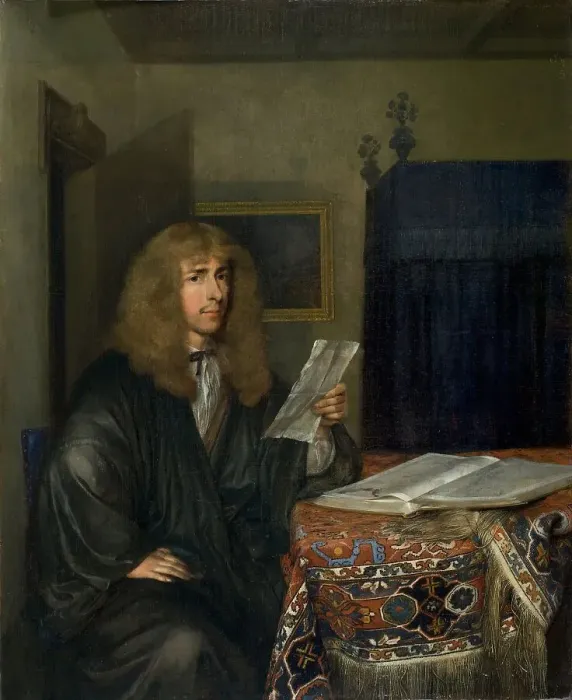 Framed Print : Portrait of a Man reading a Document, 1675. Creator: Gerard Terborch II Framed Print : Portrait of a Man reading a Document, 1675. Creator: Gerard Terborch II