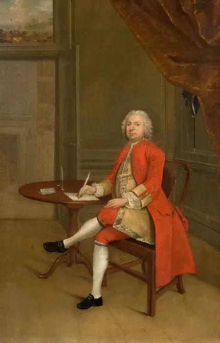 Framed Print : Portrait Of A Man In Red, 1785. Creator: Arthur Devis Framed Print : Portrait Of A Man In Red, 1785. Creator: Arthur Devis