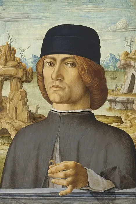 Framed Print : Portrait of a Man with a Ring, 1472. Creator: Francesco del Cossa Framed Print : Portrait of a Man with a Ring, 1472. Creator: Francesco del Cossa