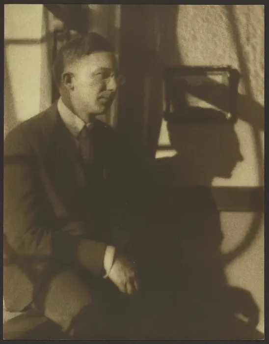 Framed Print : Portrait of a Man with Shadows, 1907-1943. Creator: Louis Fleckenstein Framed Print : Portrait of a Man with Shadows, 1907-1943. Creator: Louis Fleckenstein