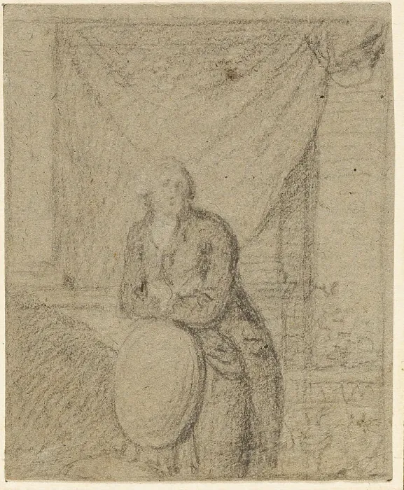 Framed Print : Portrait of a Man Standing in Front of Window, n.d. Creator: Benjamin West Framed Print : Portrait of a Man Standing in Front of Window, n.d. Creator: Benjamin West