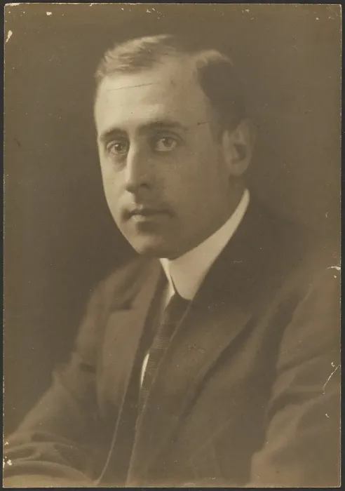 Framed Print : Portrait of a Man with Striped Tie, 1907-1943. Creator: Louis Fleckenstein Framed Print : Portrait of a Man with Striped Tie, 1907-1943. Creator: Louis Fleckenstein