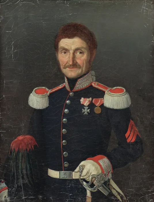 Framed Print : Portrait of a Man in a Uniform, around 1842. Creator: Unknown Framed Print : Portrait of a Man in a Uniform, around 1842. Creator: Unknown