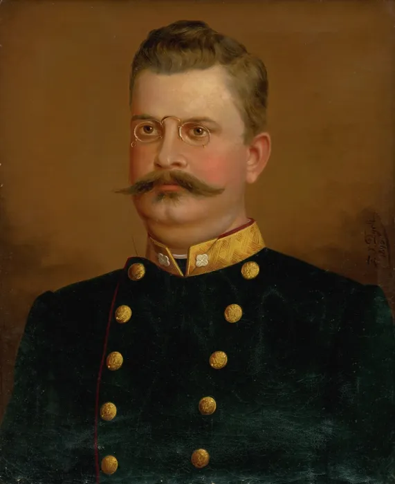Framed Print : Portrait of a Man in Uniform, 1893. Creator: FJ Dyck Framed Print : Portrait of a Man in Uniform, 1893. Creator: FJ Dyck