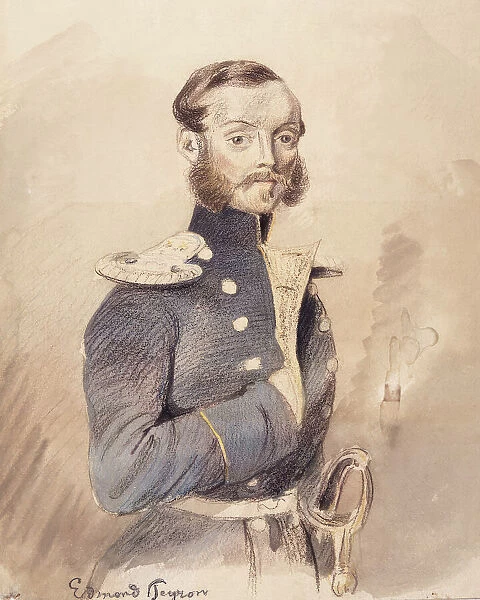Portrait of a Man in Uniform. Edmond Peyron. (c1850s). Creator: Fritz von Dardel