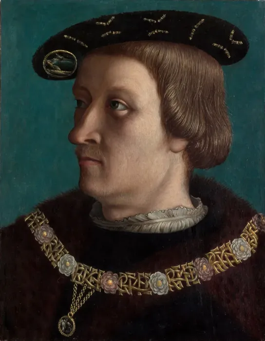Framed Print : Portrait of a Man Wearing the Order of the Annunziata of Savoy. Creator: ? French Painter Framed Print : Portrait of a Man Wearing the Order of the Annunziata of Savoy. Creator: ? French Painter