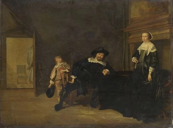 Portrait of a Man, a Woman and a Boy in a Room, 1640. Artist: Codde, Pieter (1599-1678)