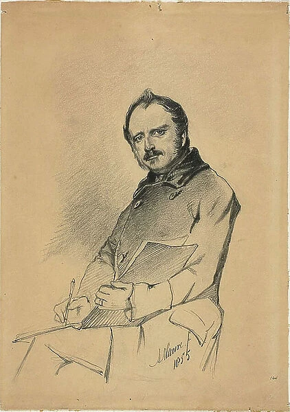 Portrait of a Man Writing, 1855. Creator: Anton Mauve