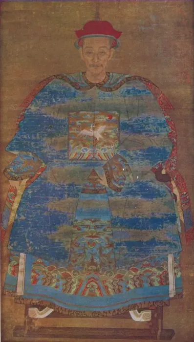 Framed Print : Portrait of a Manchu Statesman, c17th century Framed Print : Portrait of a Manchu Statesman, c17th century