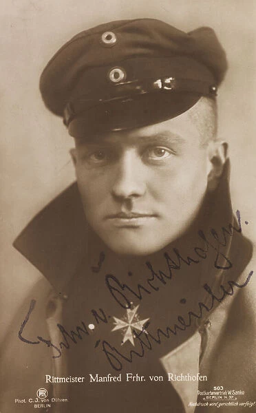 Portrait of Manfred von Richthofen (1892-1918), 1918. Creator: Photo studio C. J. Dühren, Berlin