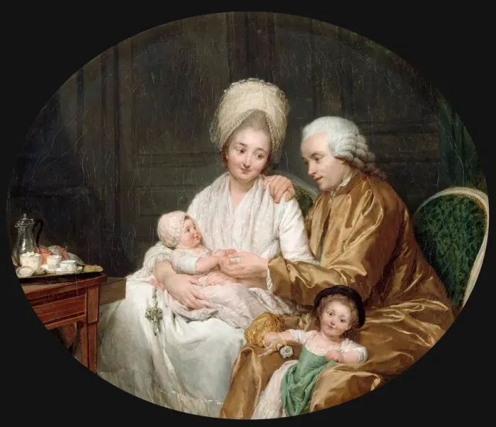 Framed Print : Portrait of Marc-Etienne Quatremere and His Family, 1780 Framed Print : Portrait of Marc-Etienne Quatremere and His Family, 1780