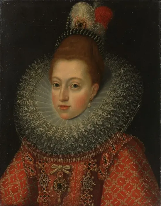 Framed Print : Portrait of Margaret of Austria (1584-1611), Queen of Spain, c.1600. Creator: Unknown Framed Print : Portrait of Margaret of Austria (1584-1611), Queen of Spain, c.1600. Creator: Unknown