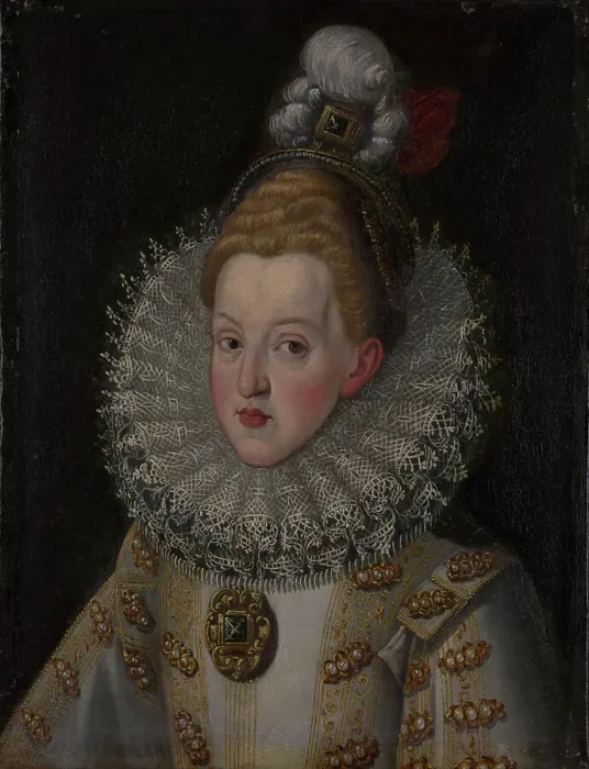 Framed Print : Portrait of Margaret of Austria (1584-1611). Creator: Pantoja de la Cruz, Juán (1553-1608) Framed Print : Portrait of Margaret of Austria (1584-1611). Creator: Pantoja de la Cruz, Juán (1553-1608)