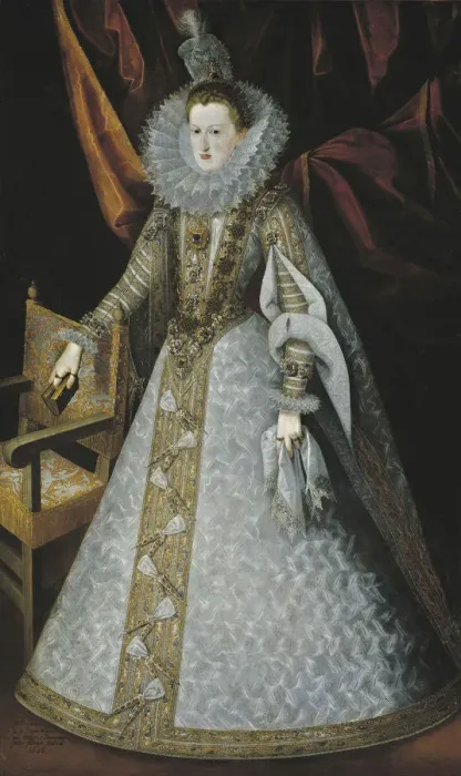 Framed Print : Portrait of Margarita of Austria (1584?1611), 1606. Artist: Pantoja de la Cruz, Juan (1553-1608) Framed Print : Portrait of Margarita of Austria (1584?1611), 1606. Artist: Pantoja de la Cruz, Juan (1553-1608)