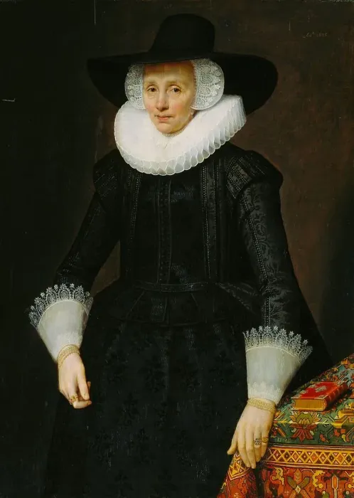 Framed Print : Portrait of Margarita Courten (1564-1640), 1625. Creator: Salomon Mesdach Framed Print : Portrait of Margarita Courten (1564-1640), 1625. Creator: Salomon Mesdach