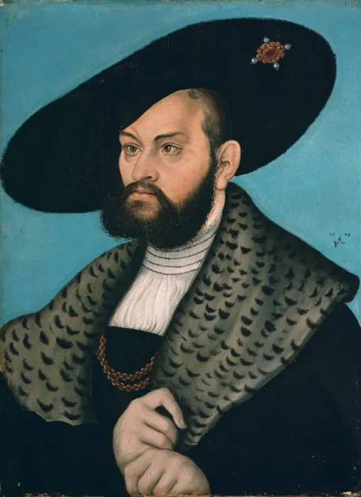 Framed Print : Portrait of Margrave Abrecht of Brandenburg-Ansbach, Duke of Prussia. Artist: Cranach, Lucas, the Elder (1472-1553) Framed Print : Portrait of Margrave Abrecht of Brandenburg-Ansbach, Duke of Prussia. Artist: Cranach, Lucas, the Elder (1472-1553)