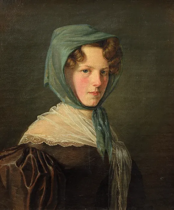 Framed Print : Portrait of Margrethe Hahn, g. Stougaard (1810-1882), 1829. Creator: Christen Kobke Framed Print : Portrait of Margrethe Hahn, g. Stougaard (1810-1882), 1829. Creator: Christen Kobke