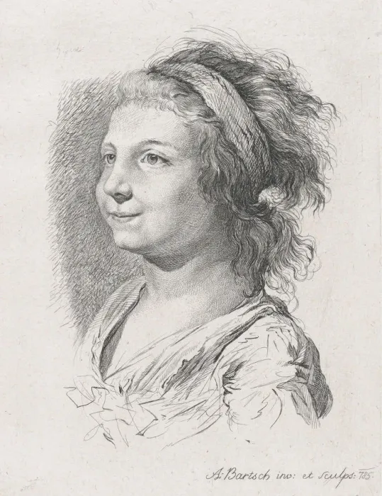 Framed Print : Portrait of Maria Anna Schaubach, 1785. Creator: Adam von Bartsch Framed Print : Portrait of Maria Anna Schaubach, 1785. Creator: Adam von Bartsch