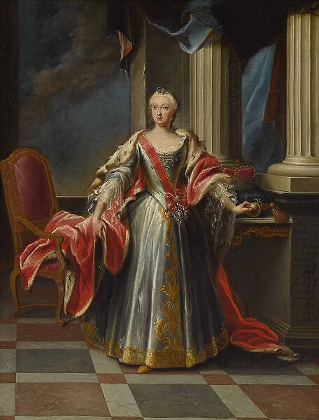 Portrait of Maria Anna Sophia of Saxony (1728-1797), Electress of Bavaria. Creator: Horemans