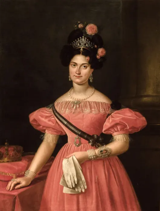 Framed Print : Portrait of Maria Christina of the Two Sicilies (1806-1878)