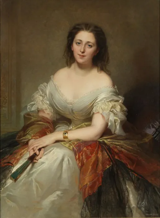 Framed Print : Portrait of Maria Countess Walewska (1786-1817), 1859. Artist: Dubufe, Louis Edouard (1819-1883) Framed Print : Portrait of Maria Countess Walewska (1786-1817), 1859. Artist: Dubufe, Louis Edouard (1819-1883)