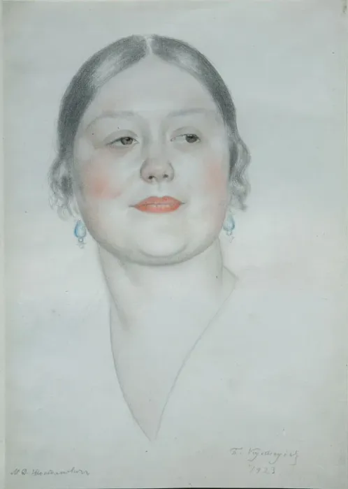 Framed Print : Portrait of Maria Dmitrievna Shostakovich, 1923. Artist: Kustodiev, Boris Michaylovich (1878-1927) Framed Print : Portrait of Maria Dmitrievna Shostakovich, 1923. Artist: Kustodiev, Boris Michaylovich (1878-1927)
