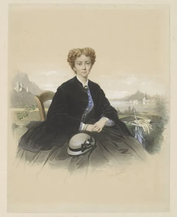 Framed Print : Portrait of Maria Elisabeth Adolphine Waller-Schill, 1866. Creator: Louis Chantal Framed Print : Portrait of Maria Elisabeth Adolphine Waller-Schill, 1866. Creator: Louis Chantal