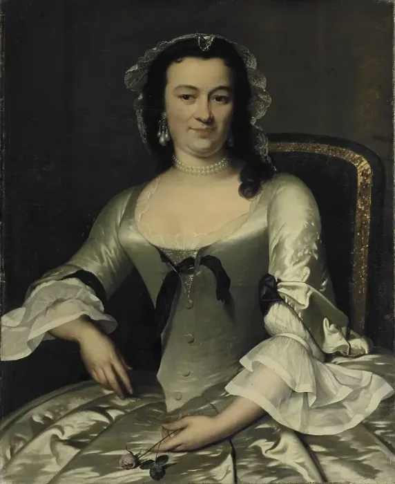 Framed Print : Portrait of Maria Henriëtte van de Pol, Wife of Willem Sautijn, 1750-1760. Creator: Frans van der Mijn Framed Print : Portrait of Maria Henriëtte van de Pol, Wife of Willem Sautijn, 1750-1760. Creator: Frans van der Mijn