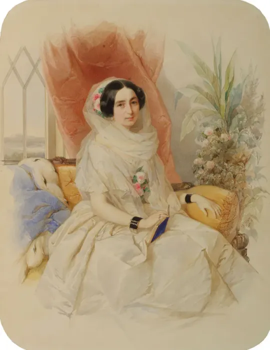 Framed Print : Portrait of Maria Ivanovna Goncharova (1815-1859), nee Countess Meshcherskaya Framed Print : Portrait of Maria Ivanovna Goncharova (1815-1859), nee Countess Meshcherskaya