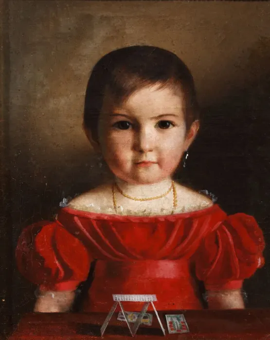 Framed Print : Portrait of Maria Kozhina (1825-1885) with a house of cards Framed Print : Portrait of Maria Kozhina (1825-1885) with a house of cards