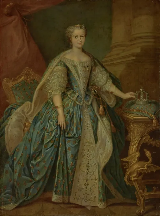 Framed Print : Portrait of Maria Leszczynska (1703-1768), 18th century. Creator: Unknown Framed Print : Portrait of Maria Leszczynska (1703-1768), 18th century. Creator: Unknown