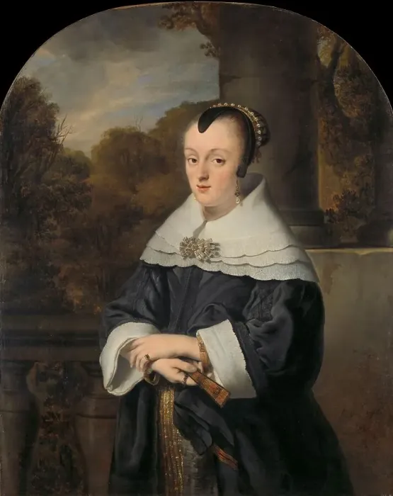 Framed Print : Portrait of Maria Rey, 1650. Creator: Ferdinand Bol