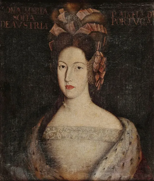 Framed Print : Portrait of Maria Sophia of Neuburg (1666-1699), Queen of Portugal, 1690s. Creator: Oliveira de Louredo, Antonio (active 1695-1704) Framed Print : Portrait of Maria Sophia of Neuburg (1666-1699), Queen of Portugal, 1690s. Creator: Oliveira de Louredo, Antonio (active 1695-1704)