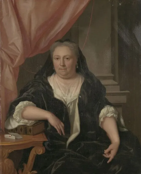 Framed Print : Portrait of Maria van Citters (1684-1752), Wife of Caspar Adriaen Parduyn, 1725-1753. Creator: Philip Van Dijk Framed Print : Portrait of Maria van Citters (1684-1752), Wife of Caspar Adriaen Parduyn, 1725-1753. Creator: Philip Van Dijk