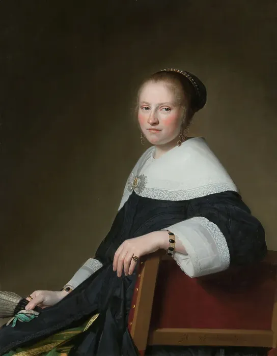 Framed Print : Portrait of Maria van Strijp, 1652. Creator: Jan Verspronck Framed Print : Portrait of Maria van Strijp, 1652. Creator: Jan Verspronck