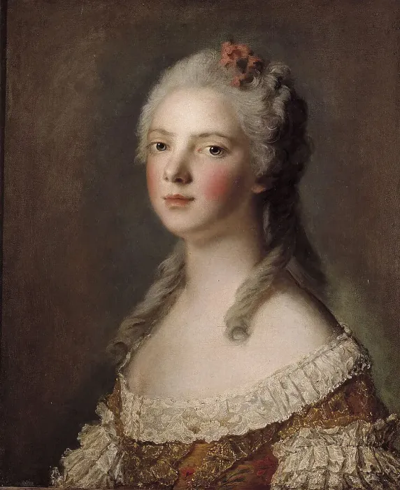 Framed Print : Portrait de Marie-Adélaïde de France, fille de Louis XV, dite Madame Adélaïde, c1750. Creator: Jean-Marc Nattier Framed Print : Portrait de Marie-Adélaïde de France, fille de Louis XV, dite Madame Adélaïde, c1750. Creator: Jean-Marc Nattier