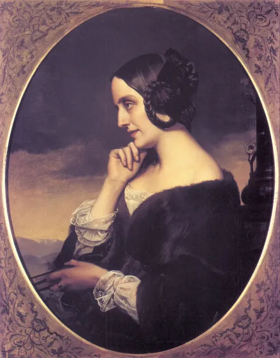 Framed Print : Portrait of Marie d?Agoult (1805-1876), 1843. Artist: Lehmann, Henri (1814-1882) Framed Print : Portrait of Marie d?Agoult (1805-1876), 1843. Artist: Lehmann, Henri (1814-1882)