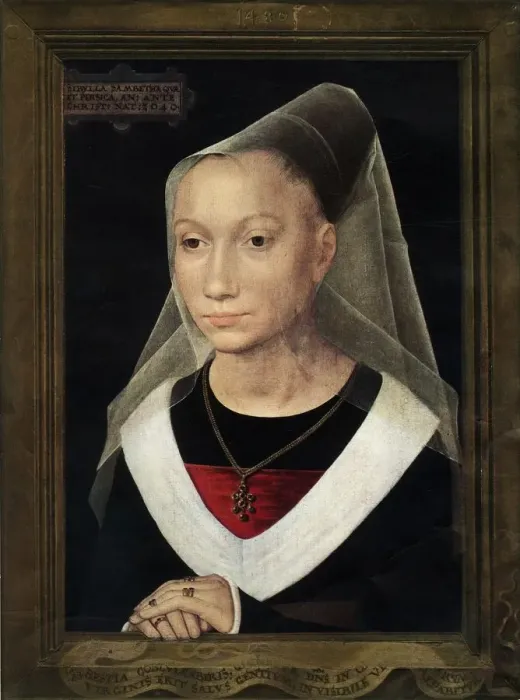 Framed Print : Portrait of Marie, daughter of Willem Moreel, 1480. Creator: Hans Memling Framed Print : Portrait of Marie, daughter of Willem Moreel, 1480. Creator: Hans Memling