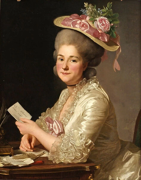 Portrait of Marie Emilie Cuivilliers, nee Boucher, 1779. Artist: Roslin, Alexander (1718-1793)