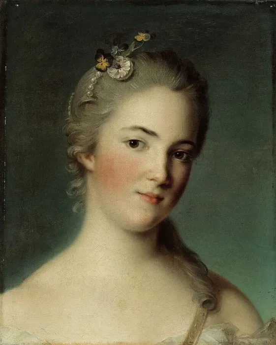Framed Print : Portrait de Marie-Geneviève Boudrey. Creator: Jean-Marc Nattier Framed Print : Portrait de Marie-Geneviève Boudrey. Creator: Jean-Marc Nattier