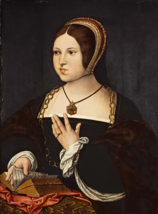 Framed Print : Portrait of Marie Haneton, ca 1518. Creator: Orley, Bernaert, van (1488-1541) Framed Print : Portrait of Marie Haneton, ca 1518. Creator: Orley, Bernaert, van (1488-1541)