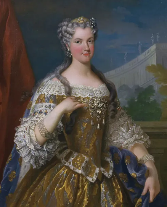 Framed Print : Portrait of Marie Leszczynska (1703-1768), Queen of France, 18th century. Creator: Anon Framed Print : Portrait of Marie Leszczynska (1703-1768), Queen of France, 18th century. Creator: Anon