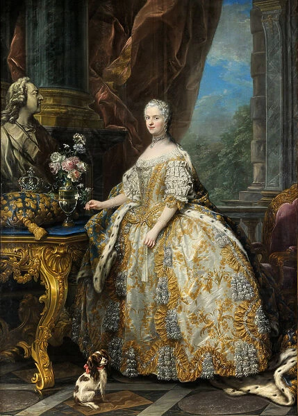 Portrait of Marie Leszczynska, Queen of France (1703-1768), 1747. Artist: Van Loo, Carle (1705-1765)
