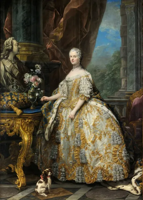 Framed Print : Portrait of Marie Leszczynska, Queen of France (1703-1768), 1747. Artist: Van Loo, Carle (1705-1765) Framed Print : Portrait of Marie Leszczynska, Queen of France (1703-1768), 1747. Artist: Van Loo, Carle (1705-1765)
