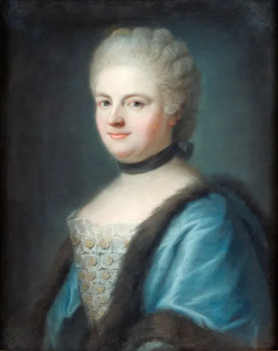 Framed Print : Portrait of Marie Leszczynska, Queen of France (1703-1768). Artist: Frey, Franz Bernhard (1716-1806) Framed Print : Portrait of Marie Leszczynska, Queen of France (1703-1768). Artist: Frey, Franz Bernhard (1716-1806)