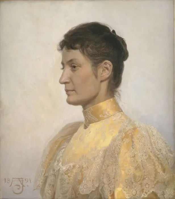 Framed Print : Portrait of Marie Oppermann, 1894. Creator: August Jerndorff Framed Print : Portrait of Marie Oppermann, 1894. Creator: August Jerndorff