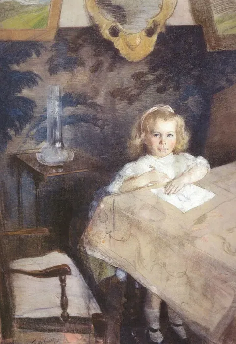 Framed Print : Portrait of Marina Nikolayevna Gritsenko (1901-1971) as Child, 1905 Framed Print : Portrait of Marina Nikolayevna Gritsenko (1901-1971) as Child, 1905