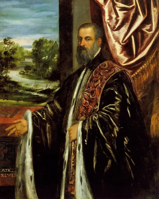 Framed Print : Portrait of Marino Grimani, 1578. Creator: Jacopo Tintoretto Framed Print : Portrait of Marino Grimani, 1578. Creator: Jacopo Tintoretto